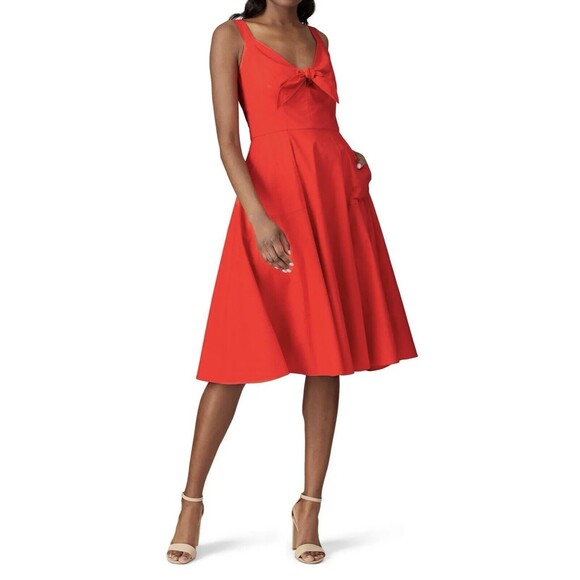 COLOR ME COURTNEY Red Coco Poplin Flirty Dress with Pockets‎ Women's SIZE 4 - Picture 11 of 13